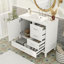 Meuble-lavabo moderne 36 po - Structure en pin massif, 1 porte à fermeture douce et 3 tiroirs, Armoire de rangement moderne-2111524718