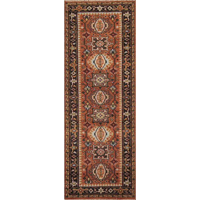 Tapis de couloir orange traditionnel 3x8