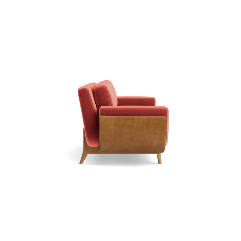 Regatta 100 Sofa, Performance Velvet - Sienna/Bedford - Saddle, Natural