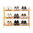 3-Tier Bamboo Shoe Rack Natural Wood Color 26.8 Inch