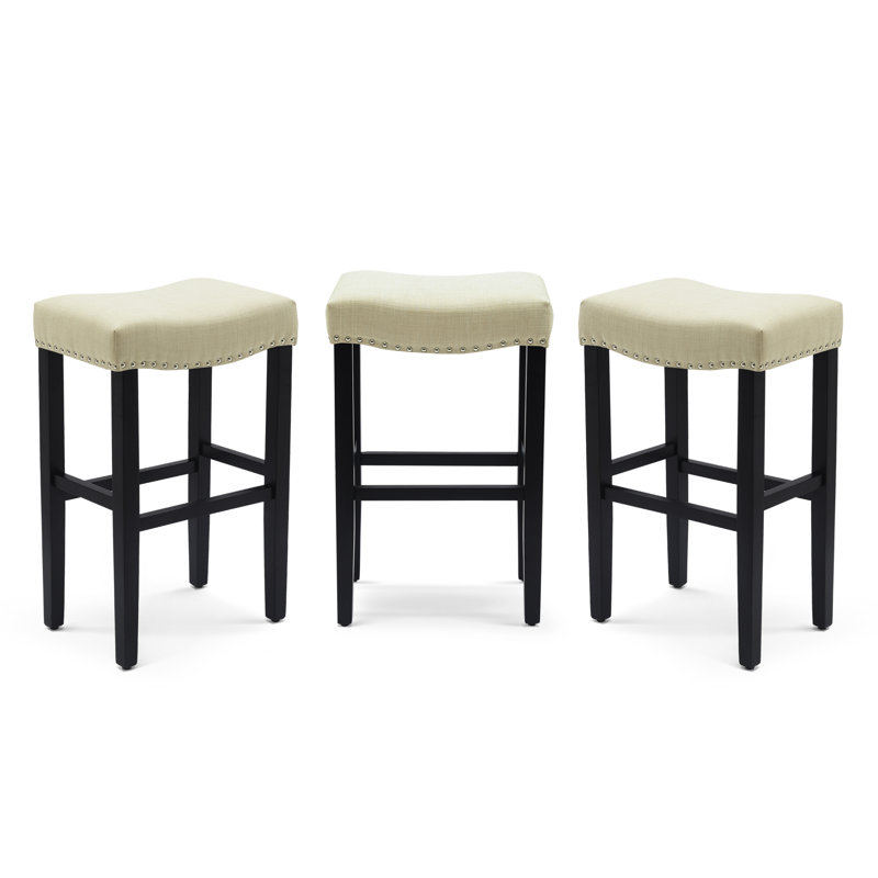 Tabouret Jameson, Tabouret de bar (siège d'une hauteur de 29 po), Beige / noir