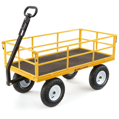 Gorilla Carts Steel Utility Cart Garden Wagon with Removable Sides