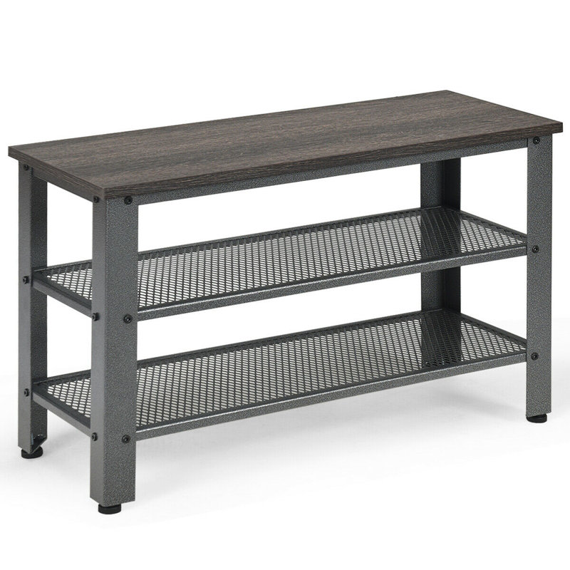 8 Pair Shoe Rack, Grey/Silver