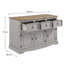 Corona Sideboard Grey 3 Door 3 Drawer Solid Wood Pine Cupboard