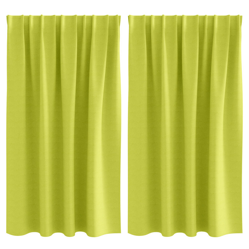 Curtains With Curtains 2 Pcs Polyester, 140cm Width x 140cm Drop, Apple Green