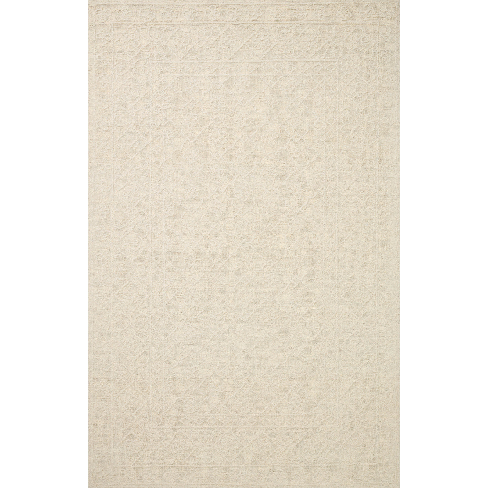 Albie Ivory Hand-Tufted Wool Oriental Rug, Runner 2'6" x 7'6"