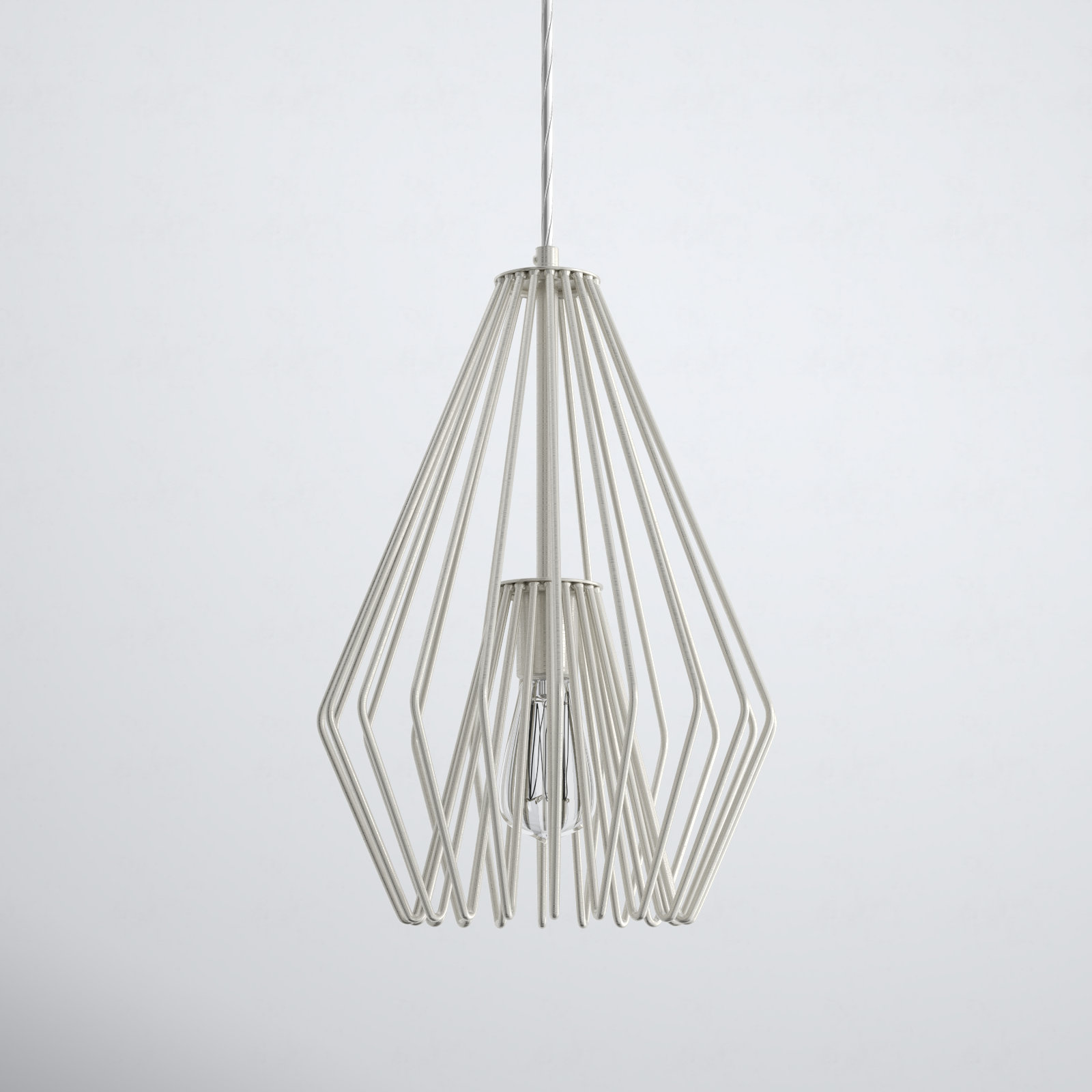 Frankie Single Light Metal Dimmable Pendant, 15.75" H x 9.25" W x 9.25" D, Brushed Nickel