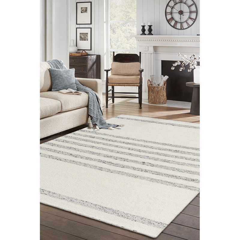 Tapis noué à la main Darcy Landscape - ivoire / gris - 10 pi x 14 pi, 10 pi x 14 pi