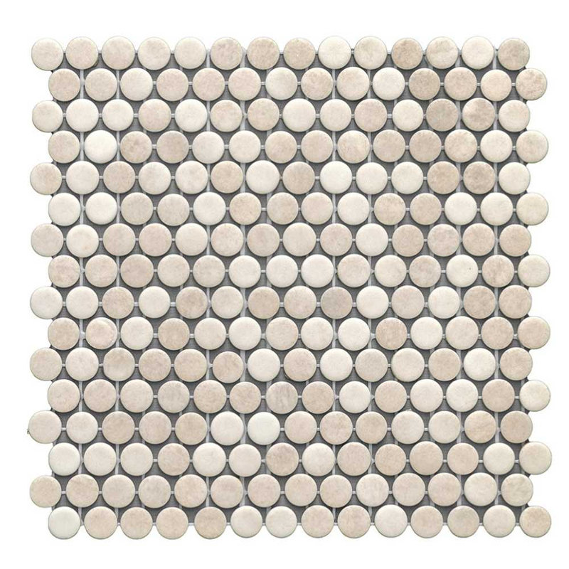 Eterna Penny 12"x12" Recycled Glass Mosaic Tile, Sumatra