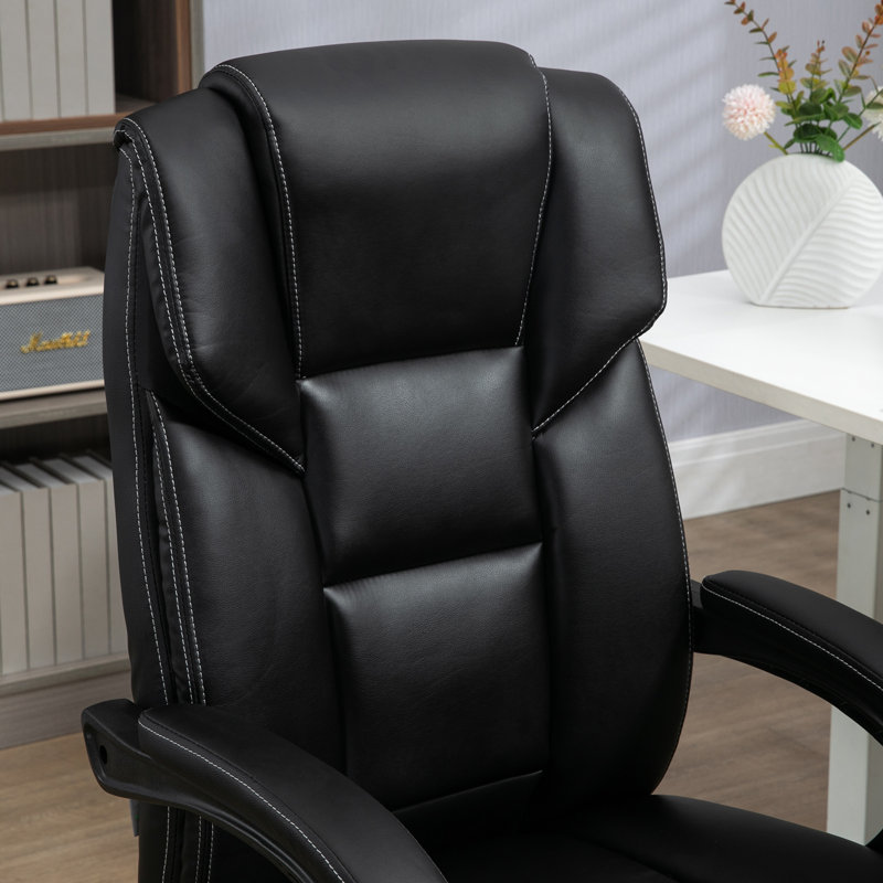 Fauteuil de massage avec 6 points de vibration, fauteuil inclinable lombaire en cuir PU, Noir, noir, noir, noir