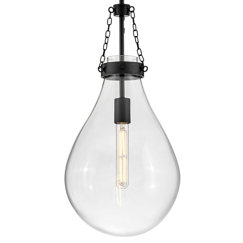 Luminaire suspendu en forme de goutte d'eau simple 11 po Eloise, Black