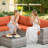 Bobia 13-piece Modular Outdoor Wicker Sectional Sofa Set With Propane Fire Pit Table, Wide Armrests, Rattan Patio Conversation Set With Coffee Table And Cushions-1377889993