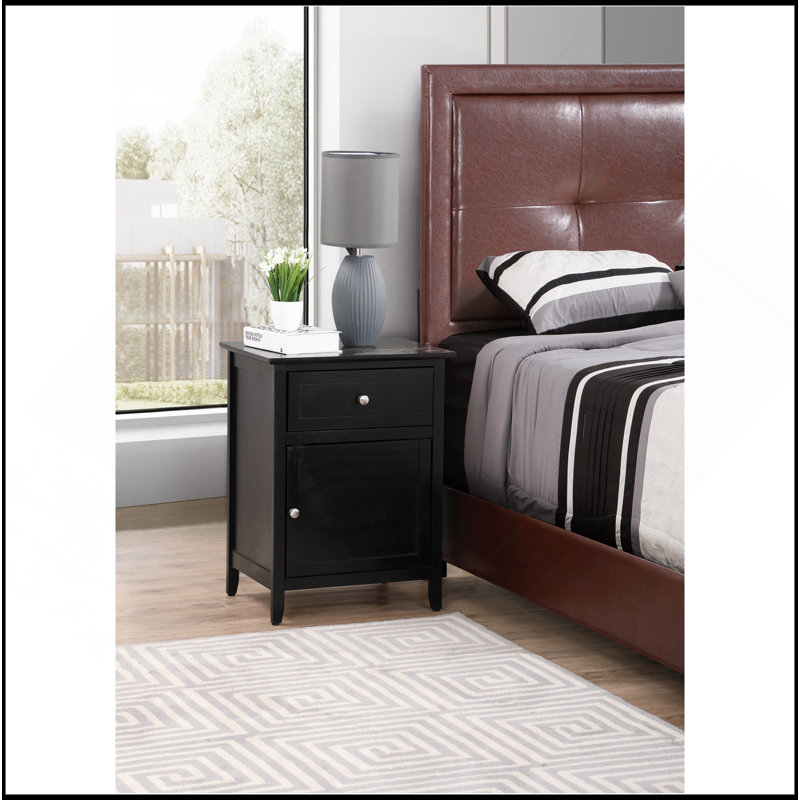 Drawer /1 Door Nightstand, Black