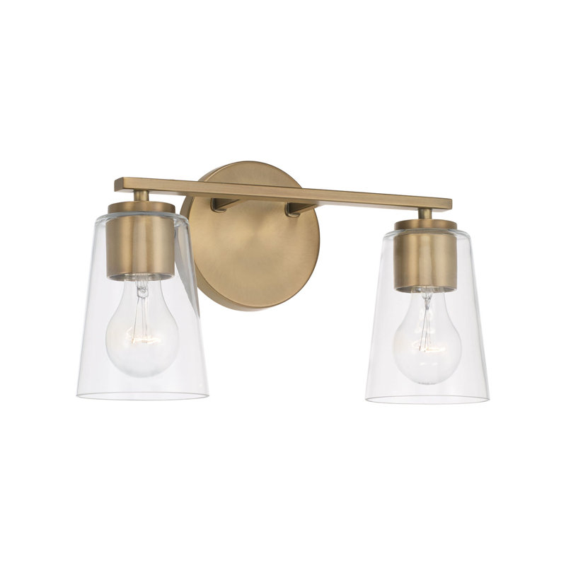 2 - Light Dimmable Vanity Light, Brass