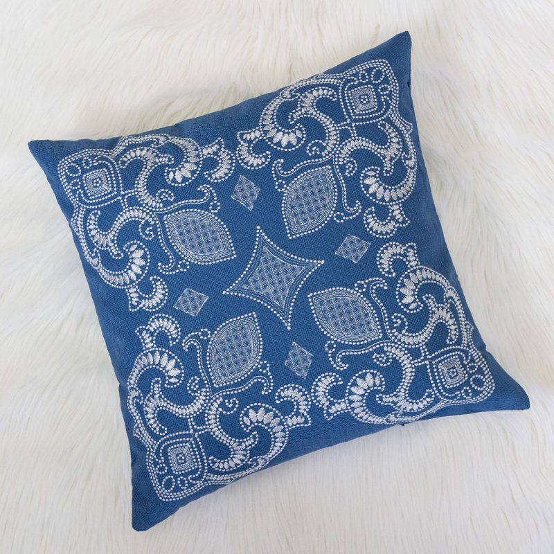 Embroidered Throw Pillow
