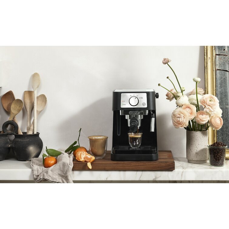  De'Longhi Stilosa Manual Espresso Machine, Latte & Cappuccino  Maker & DLSC058 Coffee Tamper & DeLonghi Double Walled Thermo Espresso  Glasses, Set of 2, Regular, Clear, 90 milliliters: Home & Kitchen