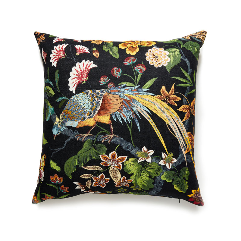 Botany Bay Linen Square Pillow Cover & Insert, Black Ruby