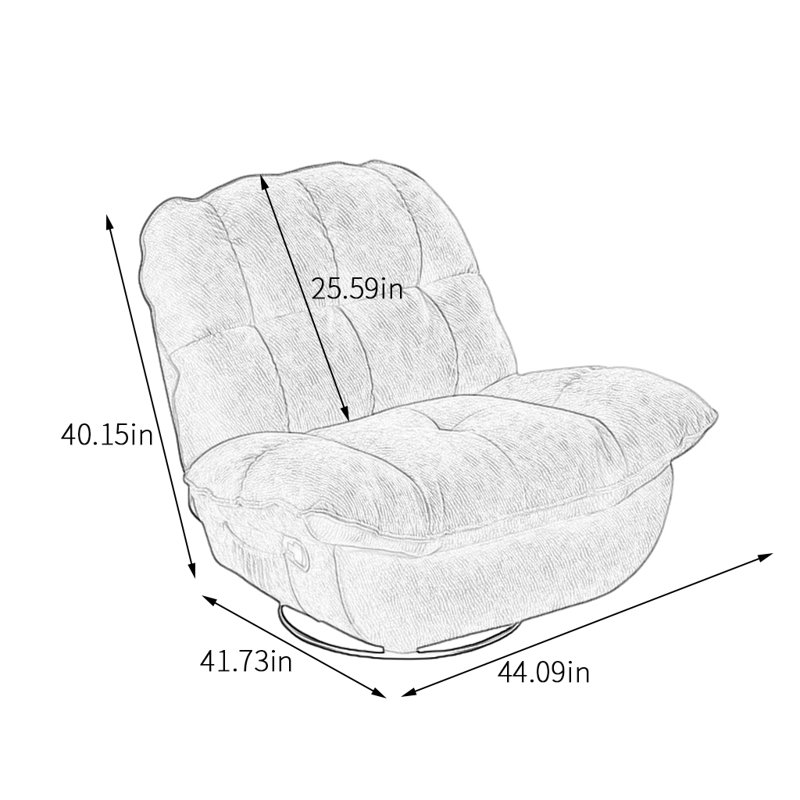 Fauteuil inclinable pivotant Mindil, Gris