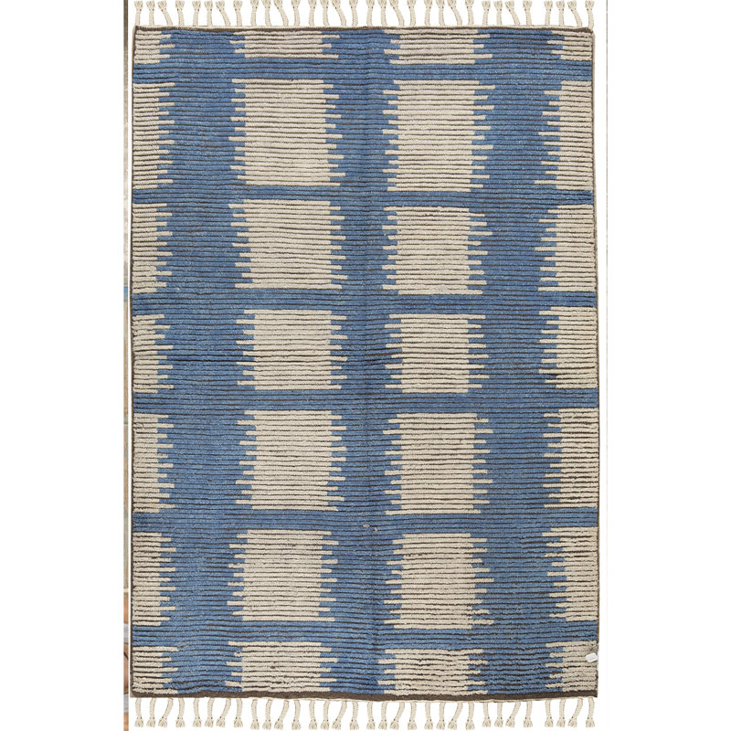 Moroccan Wool Floral Area Rug, Rectangle 8' x 10'