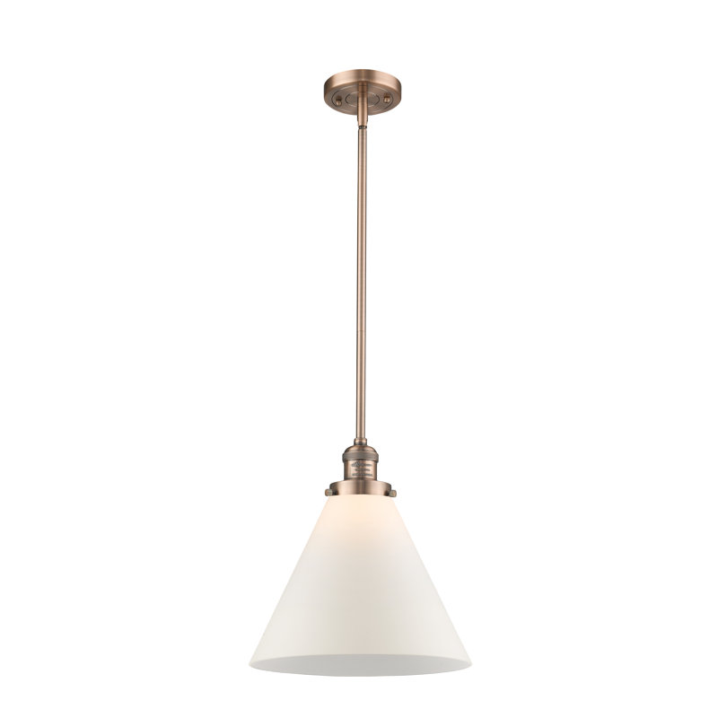 Anner 1 - Light Single Pendant, Matte White, Antique Copper