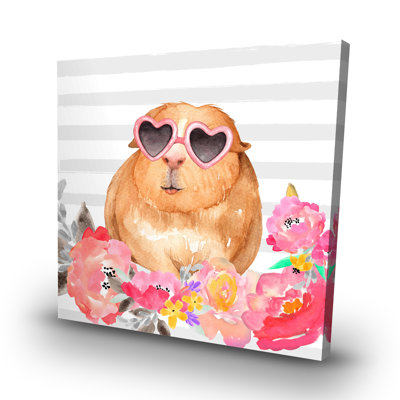 Guinea pig with glasses - 32"x32" art on canvas