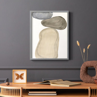 River Rocks Contour I, reproduction encadrée - bois massif