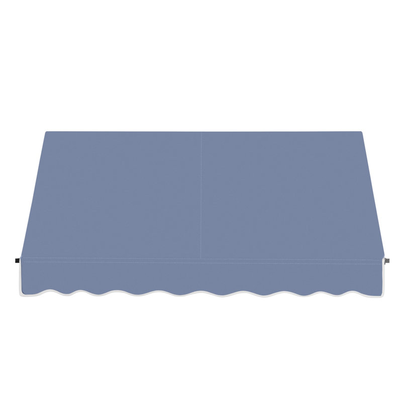 Awntech Santa Fe Acrylic Fabric Fixed Awning with Iron Rope Arms, 44" H x 64.5" W x 36" D, Dusty Blue