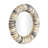 Gray Teak Wood Wall Mirror with Coiled Frame