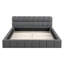 Multi-Sizes EU & UK Upholstered Bed, Modern Cloud Low-Height Bed Frame with Padded Flange Edge & Embedded Design, Beige/Grey Linen-423385466-426914020