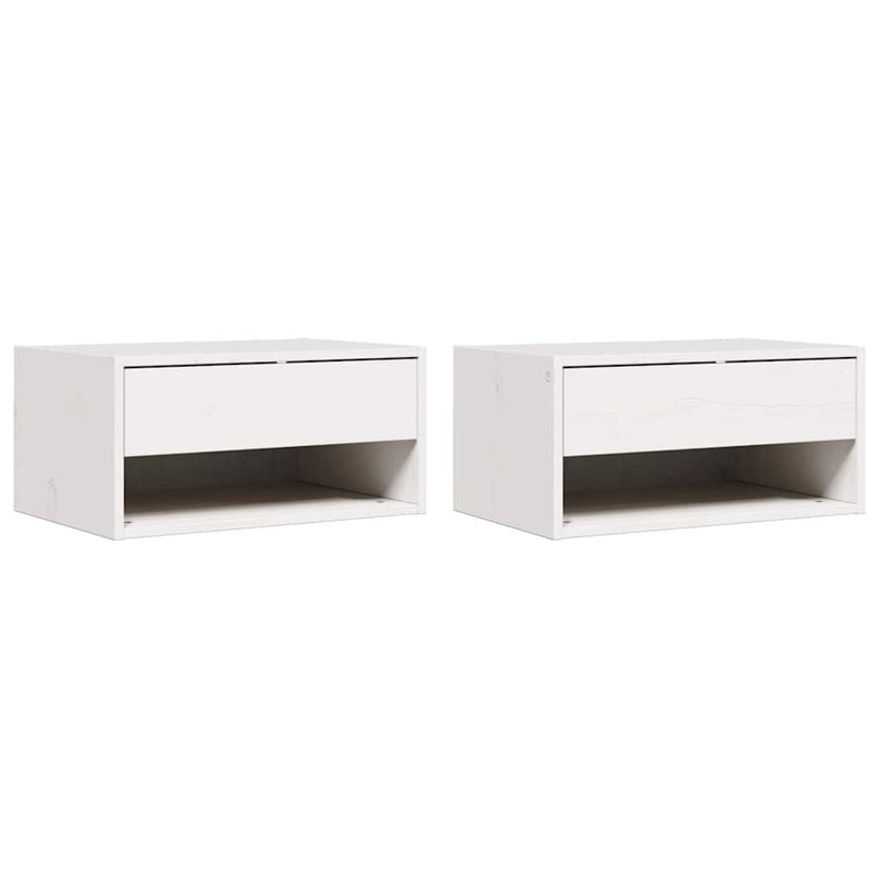 Bedside Table 2 Pcs Wax 50 X 32.5 X 24 Cm Solid Pine Wood, White