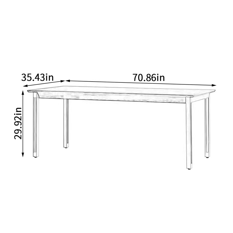 Table rectangulaire Light Luxury, H 29,92 po x L 70,86 po x l 35,43 po