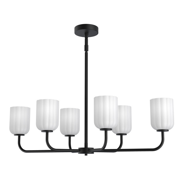 Parkmont Plug & Play 6-Light Chandelier in Transitional and Modern Style-55 Inches Tall and 34 Inches Wide