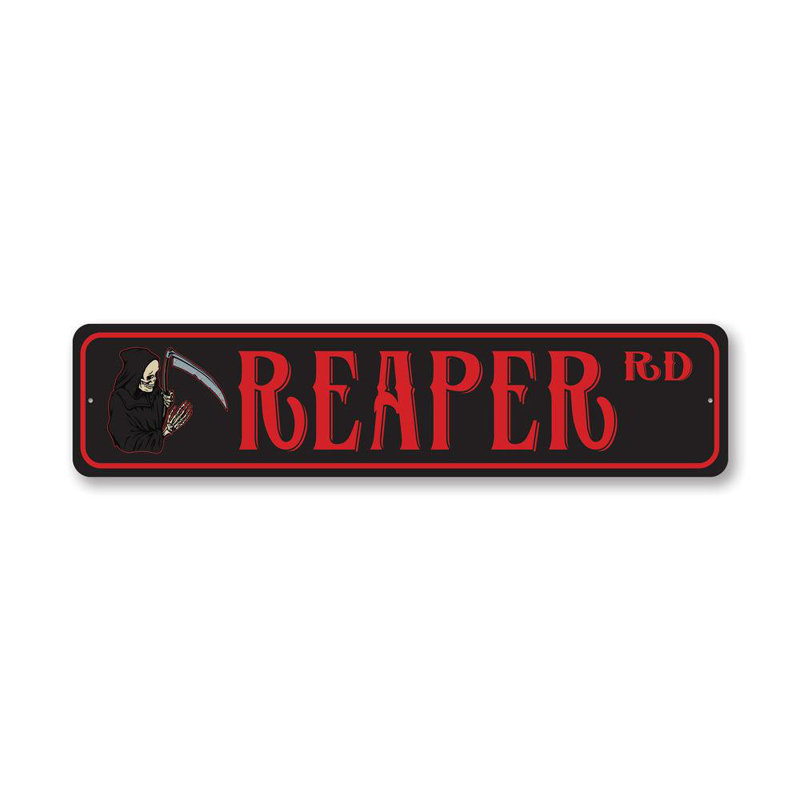 Plaque de rue Grim Reaper, H 6 po x l 24 po x P 0,06 po