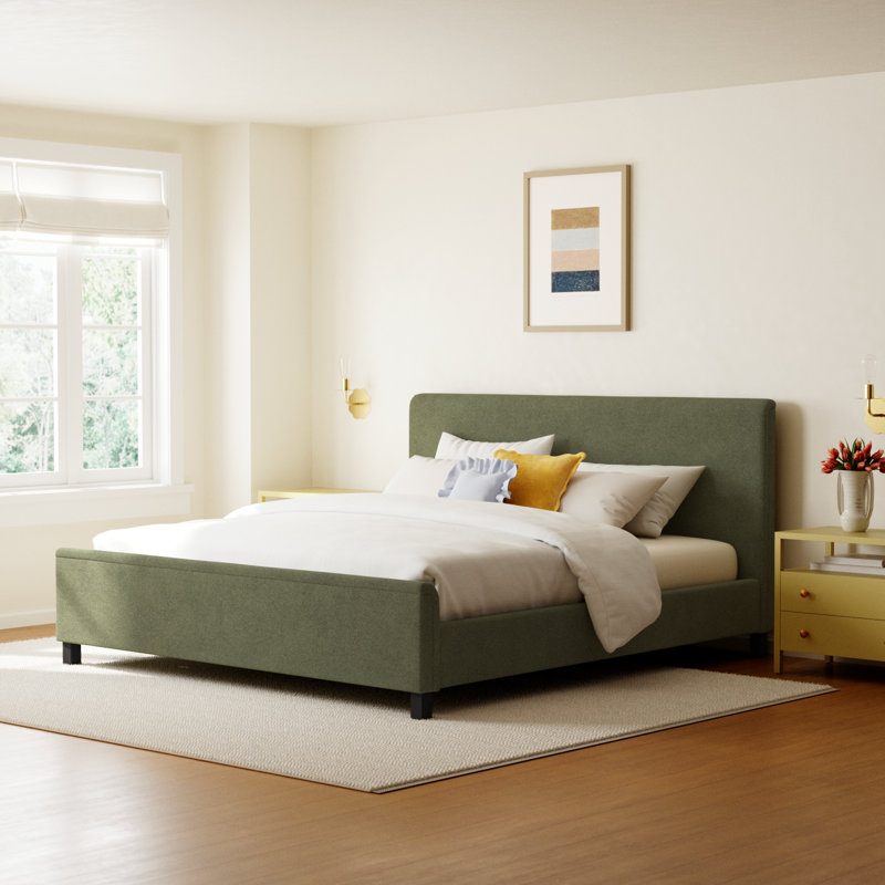Maisara Upholstered Bed, Queen, Sage Green