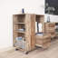 Classeur mobile avec 3 tiroirs et tablette ouverte, bureau roulant ou buffet de cuisine avec roulettes
