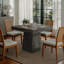 Petite table carrée pour 4 personnes, table de cuisine de style industriel/ferme avec pied central robuste-799079286