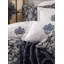 Ensemble de housse de couette en microfibre bleu foncé / blanc 6 pièces Haire