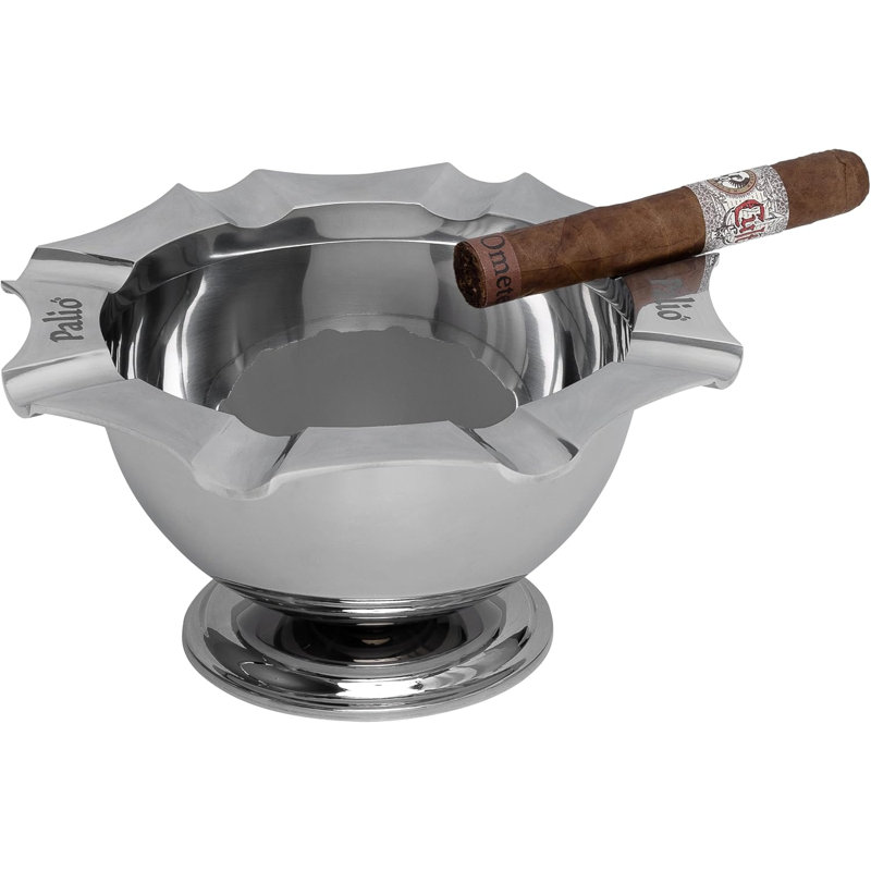 Cendrier Palio® Tazza, 8 étriers, acier inoxydable, Argent, H 5 po x l 11 po