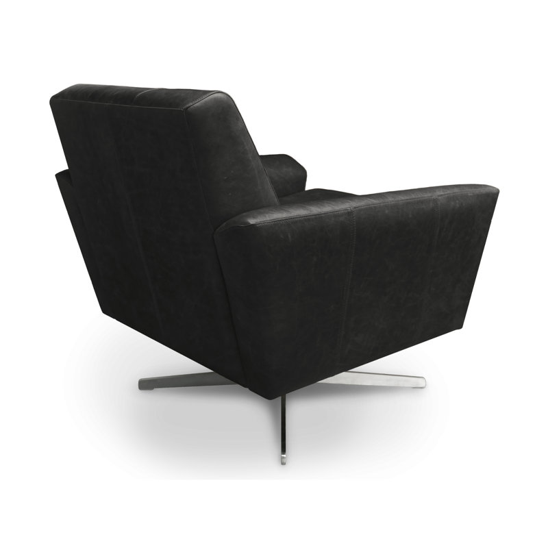 Begay Upholstered Swivel Armchair, Black