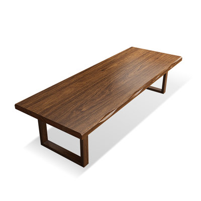 Nut-brown Rectangular Solid Wood desk