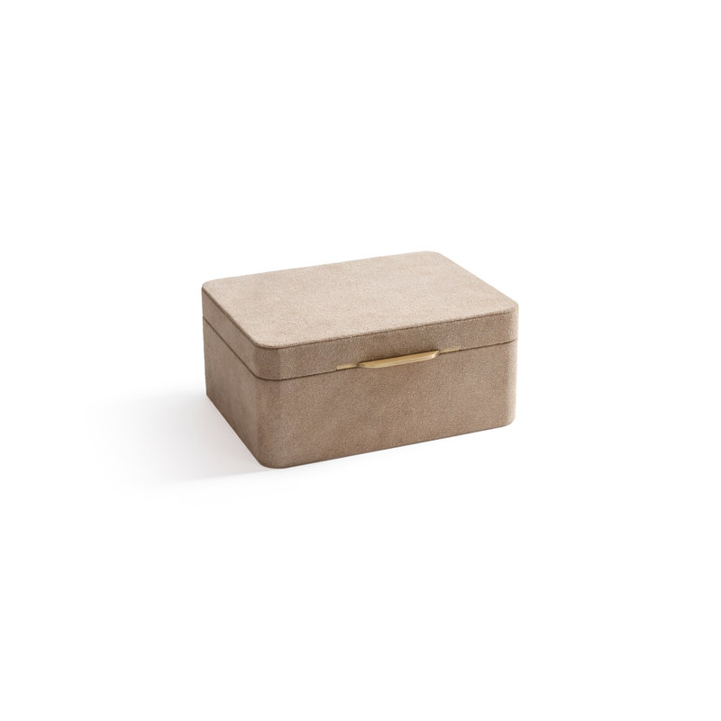 Boîte à bijoux en suède avec plateau amovible Linea