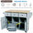 Kitchen Island With Drop-leaf Countertop, 5 Wheels, Storage Cabinet, Open Shelves And 3 Drawers-106925438