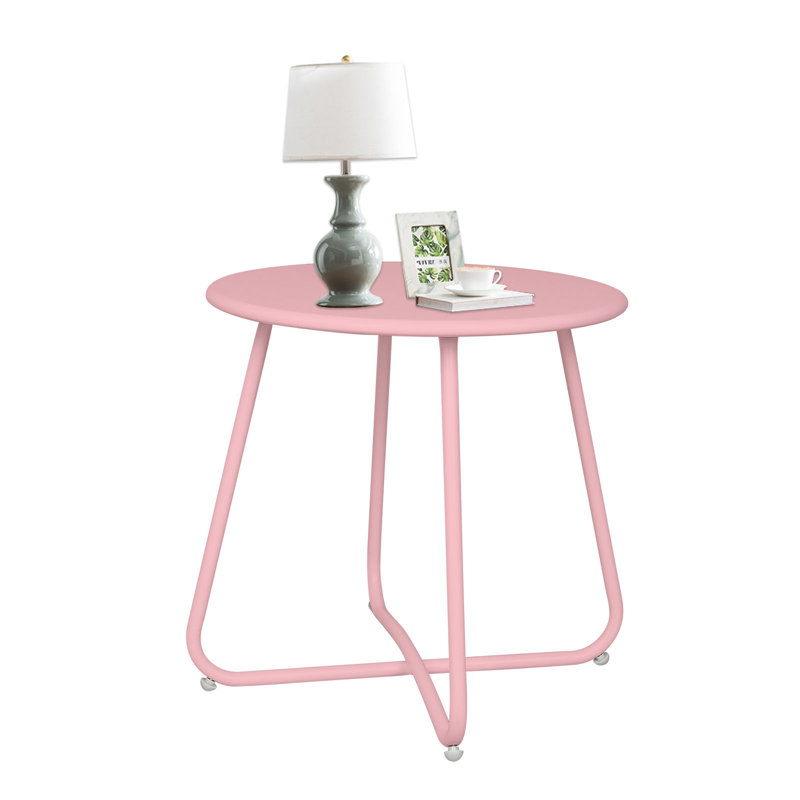 Pink Outdoor Iron Plate Table