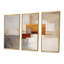 Ensemble de décorations murales décollées orange gris - Collages abstraits-975569991-975570104