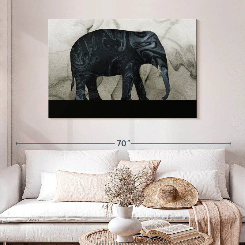Silhouette d'éléphant Brampt, H 32 po x l 48 po