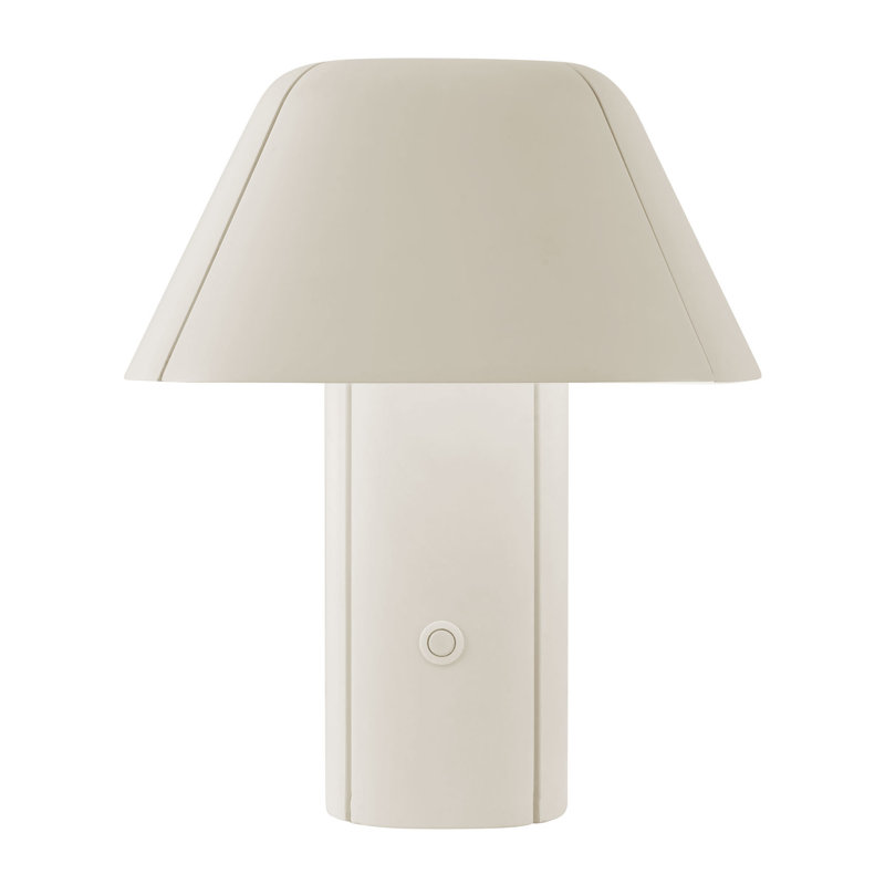 Folio 10-in Black dimmable LED Table Lamp, Pearl White