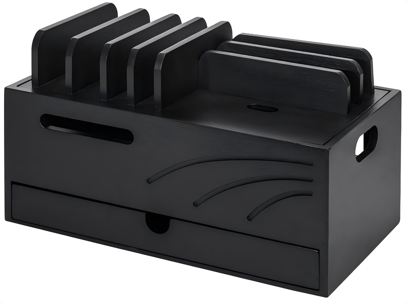 Hokku Designs Bamboo Charging Station Rack For Multiple Devices Cable ...