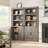 Farmhouse Bookcases with Doors 5 Tier Bookshelf with Storage 70 inch Tall Bookshelf and Bookcase Wooden Storage Cabinet for Living Room Home Office Bedroom (Rustic Gray)-1529554331