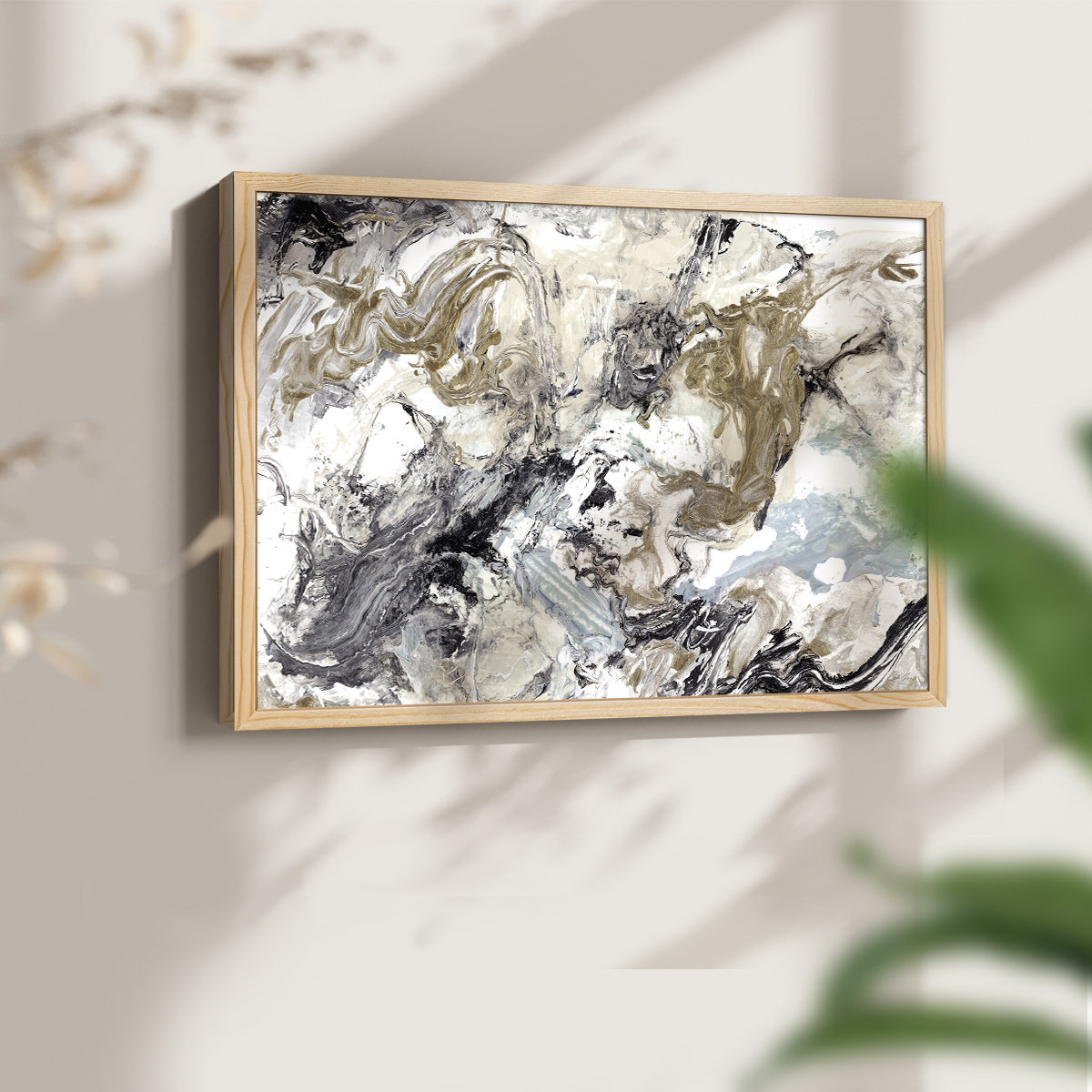 Wrought Studio™ Marbelized Abstract -Framed Print - Restickable | Wayfair