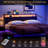 Anasofia Storage Headboard with Led Lights and Charging Station-1180643618-1180643629